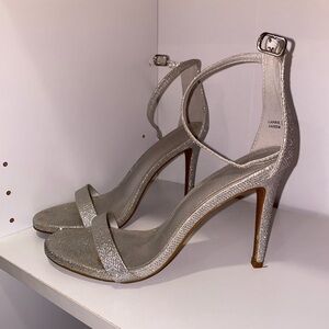 Silver sparkle heels